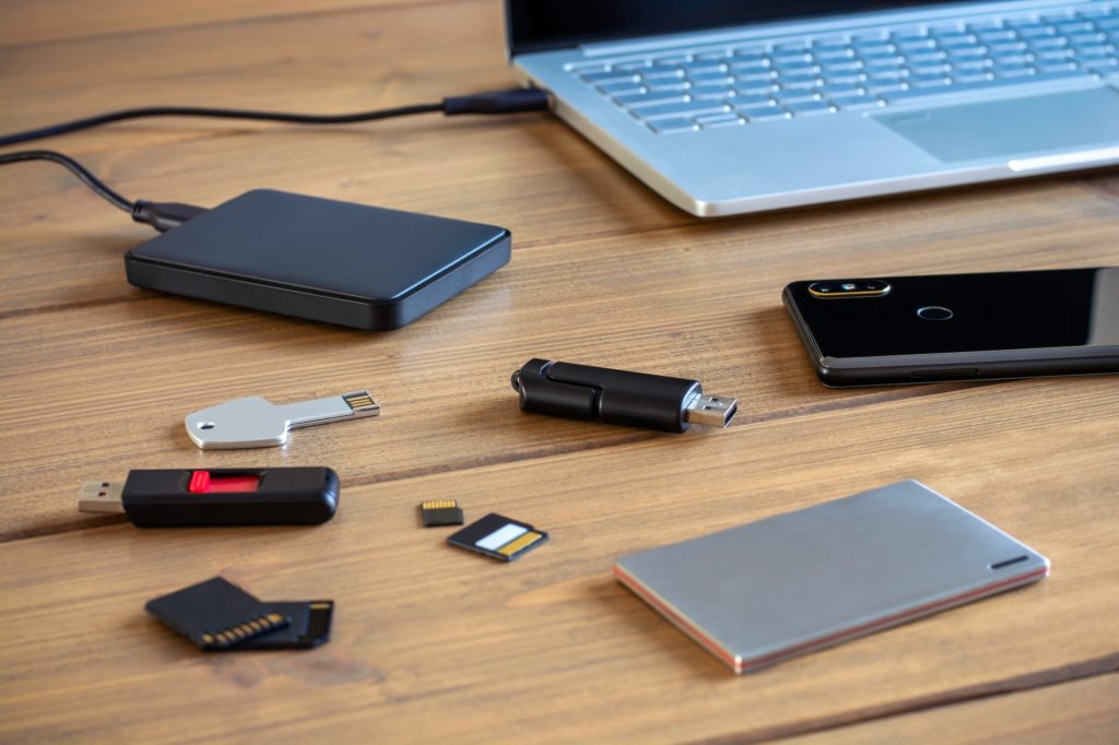 Various digital data storage devices.
